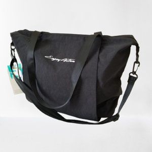 NWT! Enjoy Active Large Black 25L Water-resistant Tote with Yoga Mat Pocket